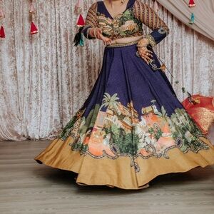 Purple party lengha